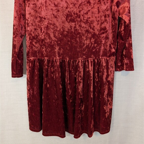 Honeyme Women's SM Velvet Velour Peplum Tunic Rusty Red Whimsygoth Bohemian Boho - Picture 10 of 16